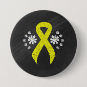 Chalkboard Yellow Awareness Ribbon Ronde Button 7,6 Cm (Voorkant)