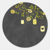 Chalkboard Yellow Mason Jar Sticker (Voorkant)