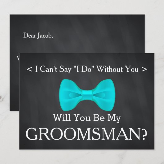 Chalkboard zal je mijn Groomsman zijn Kaart (Voorkant / Achterkant)