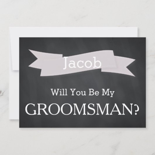 Chalkboard zal u onze Groomsman zijn Kaart (Voorkant)