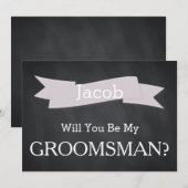 Chalkboard zal u onze Groomsman zijn Kaart (Voorkant / Achterkant)