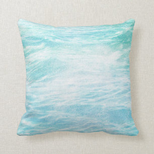 Chalkboard Zee Water Blue Grungy Ocean Waves Kussen