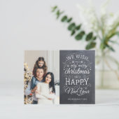 Chalkboard Zeer Vrolijke Kerstmis Foto Vakantie Briefkaart (Staand voorkant)