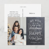 Chalkboard Zeer Vrolijke Kerstmis Foto Vakantie Briefkaart (Voorkant / Achterkant)