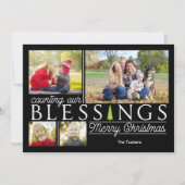 Chalkboard Zegeningen Kerstmis Fotokaart Feestdagenkaart (Voorkant)