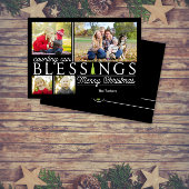 Chalkboard Zegeningen Kerstmis Fotokaart Feestdagenkaart