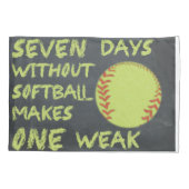 Chalkboard zeven dagen zonder softbal kussensloop (Achterkant)