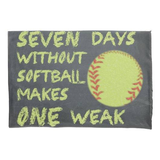 Chalkboard zeven dagen zonder softbal kussensloop (Voorkant)