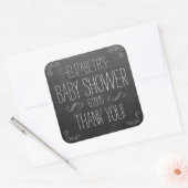 Chalkboard ziet Witte handgeschreven tekst Baby sh Vierkante Sticker (Envelop)
