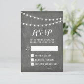 Chalkboard Zomer String Licht Bruiloft RSVP Kaartje (Staand voorkant)