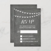 Chalkboard Zomer String Licht Bruiloft RSVP Kaartje (Voorkant / Achterkant)