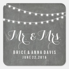 Chalkboard Zomer String Licht Bruiloft Stickers
