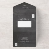 Chalkboard zonnebloemen all in one uitnodiging (Buitenkant)