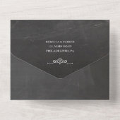 Chalkboard zonnebloemen all in one uitnodiging (Achterkant)