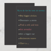 Chalkboard zwangerschapsaankondigingskaart aankondiging (Voorkant / Achterkant)