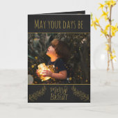 Chalkboard zwart en goud met afbeelding kerst kaart (Gele Bloem)