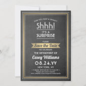Chalkboard zwart/Gold van Enterprise Retirement Pa Save The Date (Voorkant)
