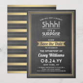 Chalkboard zwart/Gold van Enterprise Retirement Pa Save The Date (Voorkant / Achterkant)