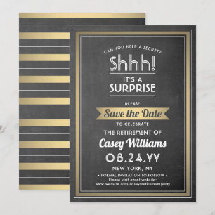 Chalkboard zwart/Gold van Enterprise Retirement Pa Save The Date