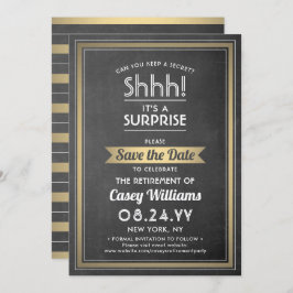 Chalkboard zwart/Gold van Enterprise Retirement Pa Save The Date