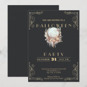 Chalkboard Zwart & Goud Crystal Ball Halloween Kaart (Voorkant / Achterkant)