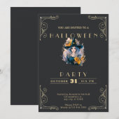 Chalkboard Zwart & Goud Heks Halloween Kaart (Voorkant / Achterkant)