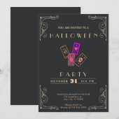 Chalkboard Zwart & Goud Tarot Kaarten Halloween (Voorkant / Achterkant)