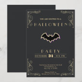 Chalkboard Zwart & Goud Zwart & Goud Vleermuis Hal Kaart (Voorkant / Achterkant)