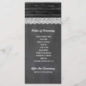 Chalkboard zwart hout bruiloft programma programmakaart (Achterkant)
