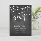 Chalkboard Zwart Wit 60e Verjaardagsfeestje Kaart (Staand voorkant)