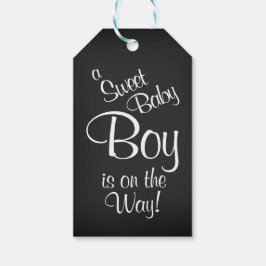 Chalkboard zwart-wit Baby shower dank u Cadeaulabel