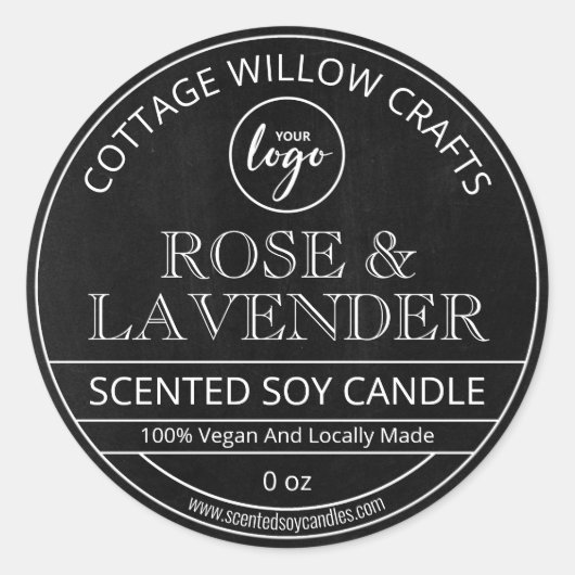  Chalkboard - Zwarte Soy Candle Labels (Voorkant)