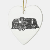 Chalkboardaanhangwagen Keramisch Ornament (Links)