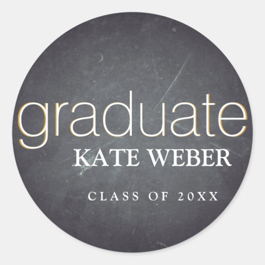 ChalkboardAfstuderen Ronde Sticker (Voorkant)