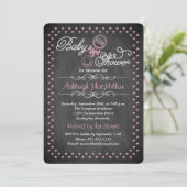 ChalkboardBaby shower Invite - Roze Kaart (Staand voorkant)