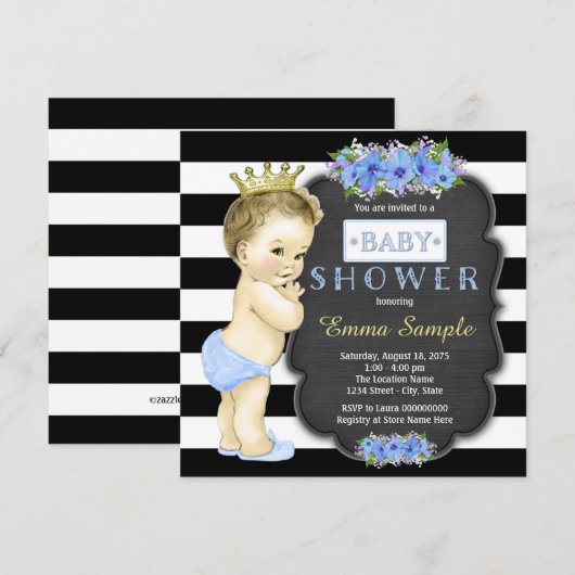  ChalkboardBaby shower Kaart (Voorkant / Achterkant)