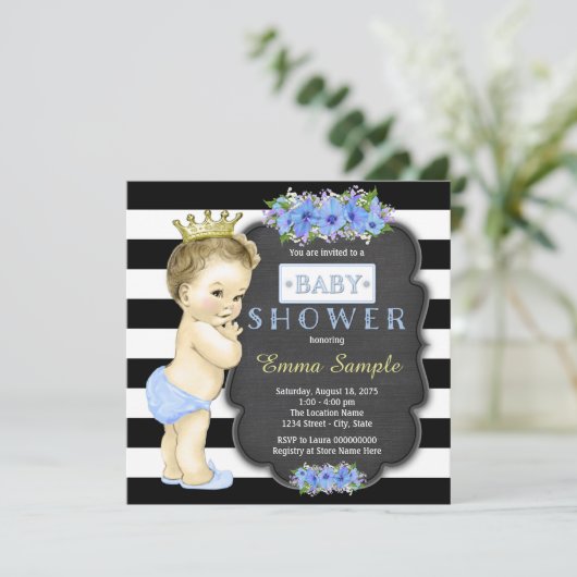  ChalkboardBaby shower Kaart (Staand voorkant)