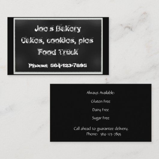 Chalkboardbakkerij Visitekaartje (Voorkant / Achterkant)