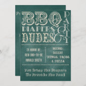 Chalkboardbeiendoppen en DUDES-Baby shower 3 Kaart (Voorkant / Achterkant)