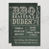 Chalkboardbeiendoppen en duDES-Baby shower Kaart (Voorkant / Achterkant)