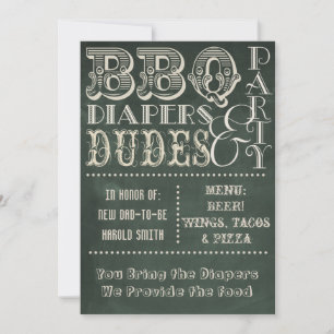 Chalkboardbeiendoppen en duDES-Baby shower Kaart