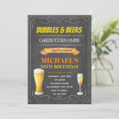 Chalkboardblaasjes en brouwerij-verjaardagskaart kaart (Staand voorkant)