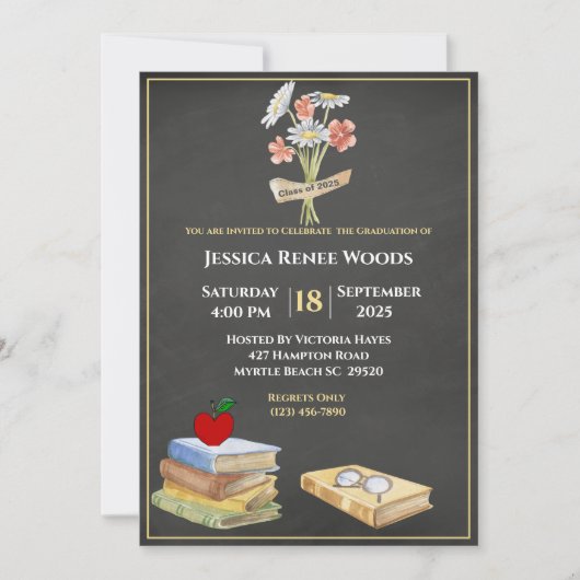 Chalkboardboeken Vloerleraar Afstuderen Kaart (Voorkant)