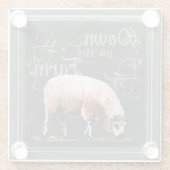 ChalkboardBoerderij | Omlaag op de Boerderij schap Glazen Onderzetter (Achterkant)