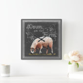 ChalkboardBoerderij | Omlaag op de Boerderij schap Vierkante Klok (Huis)