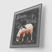 ChalkboardBoerderij | Omlaag op de Boerderij schap Vierkante Klok (Hoek)