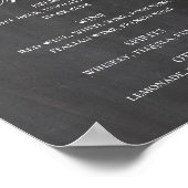 Chalkboardbruiloft drinken. Roze florale alcohol Poster (Hoek)