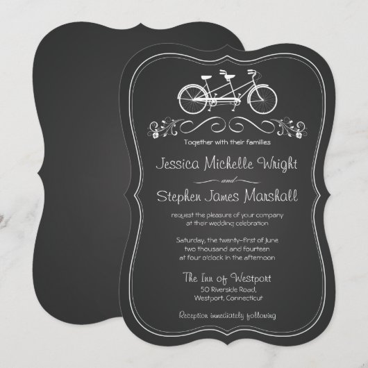Chalkboardfiets voor tweeduwingsuitzendingen kaart (Voorkant / Achterkant)