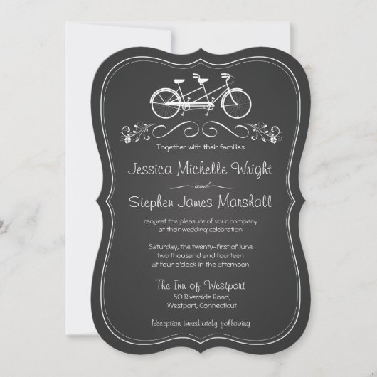 Chalkboardfiets voor tweeduwingsuitzendingen kaart (Voorkant)