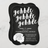 ChalkboardGobble Gobble Turkey Thanksgiving Dinner Kaart (Voorkant / Achterkant)
